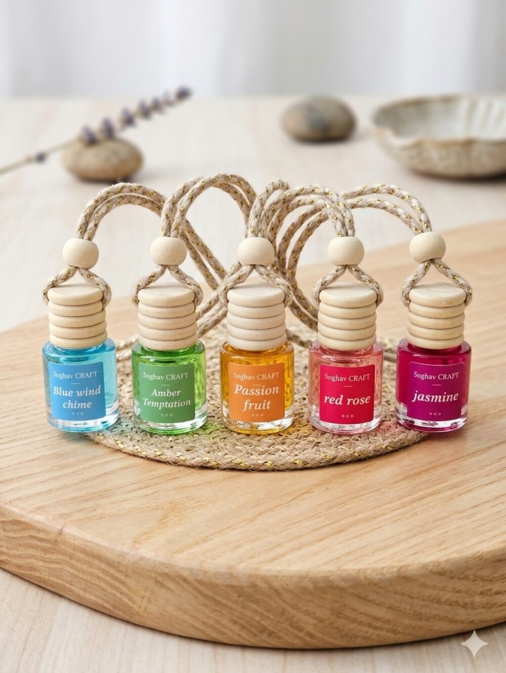 Hanging Scent Bottle Air Fresheners - Multi Color Set 5 For $10